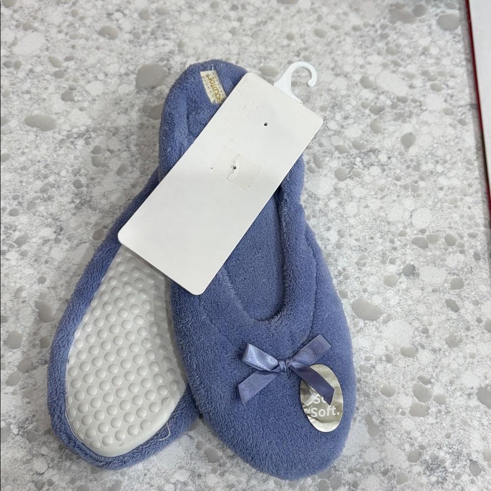 NWT Goldtoe women’s blue grip bottom slippers, size large(9) - Picture 5 of 5